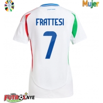 Camiseta Italia Davide Frattesi #7 Visitante Equipación para mujer Eurocopa 2024 manga corta